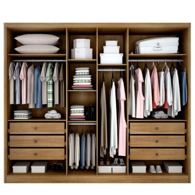 Roupeiro Casal Robust Plus Cumaru 6 Portas 6 Gavetas 100% MDF Larg. 2.76m - Novo Horizonte