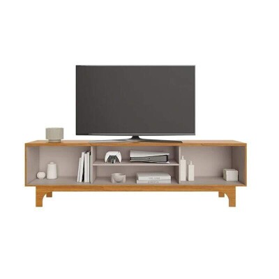 Rack Triunfo Ripado Larg. 2.00m Cinamomo/Off para TV at� 70