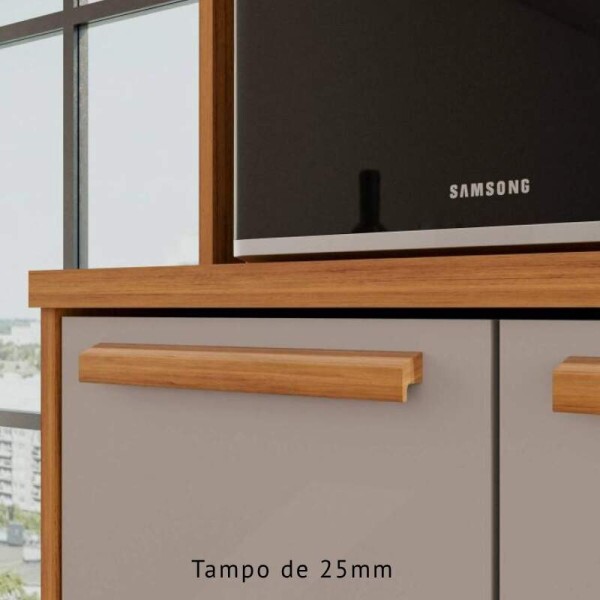 Torre Quente Flrida Cinamomo/Off C/Detalhe Ripado 4 Portas Larg. 0.70m Sallto