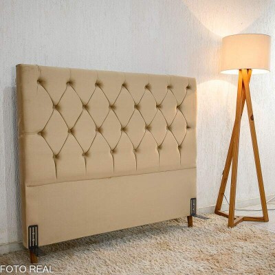 Cabeceira Casal Vit�ria Veludo Bege Larg. 1.40m