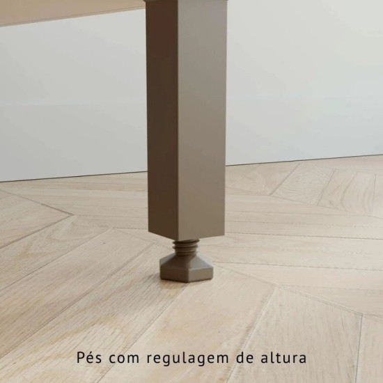 Balc�o Fl�rida 3 Portas 2 Gavetas Larg. 1.20m + Arm�rio A�reo Florida 2 Portas Larg. 1.20m Ripado Cinamomo/Off - Sall�to