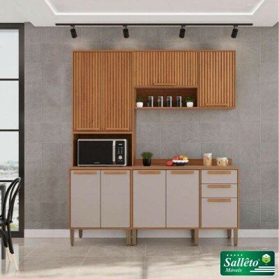Torre Quente Flrida + Balco Flrida 1.20m + Armrio Areo Florida Ripado 1.20m Cinamomo/Off - Sallto