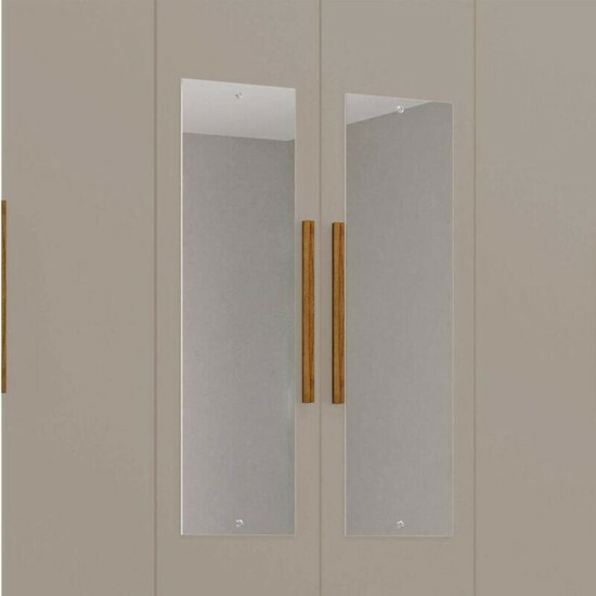 Guarda-roupa Casal Dinamarca Branco C/Espelho 6 Portas 9 Gavetas C/p�s Larg. 1.84m - Sall�to