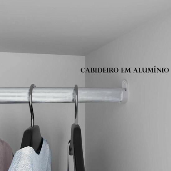 Guarda-roupa Casal Dinamarca Branco C/Espelho 6 Portas 9 Gavetas C/p�s Larg. 1.84m - Sall�to