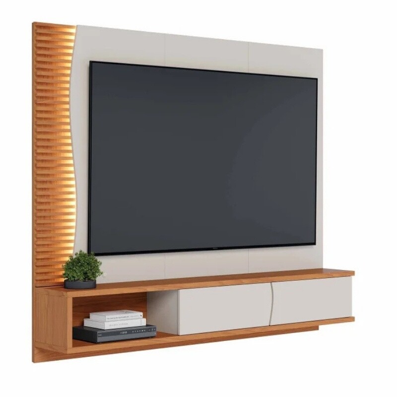 Home Suspenso Egeu Larg. 1.79m Off/Freijó para TV até 65