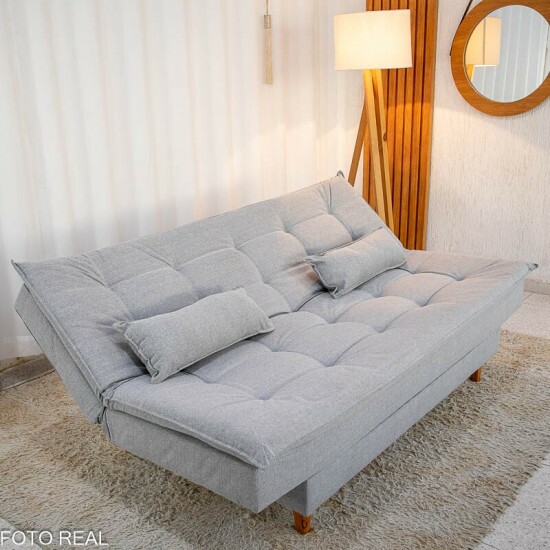 Sof� Cama Premium Linho Cinza 2275 Larg. 1.80m