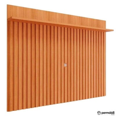 Painel Ripado Speed Trend Larg. 1.80m Cinamomo 100% MDF para TV at� 70