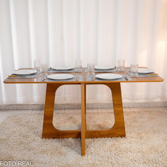Mesa de Jantar Dubai 160x80 Tampo Londres Cinamomo - Cel M�veis