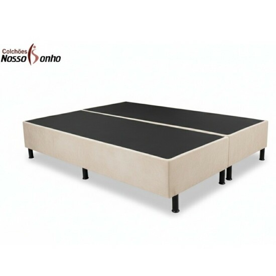 Box Queen Sued Bege 158x198x37 - Nosso Sonho
