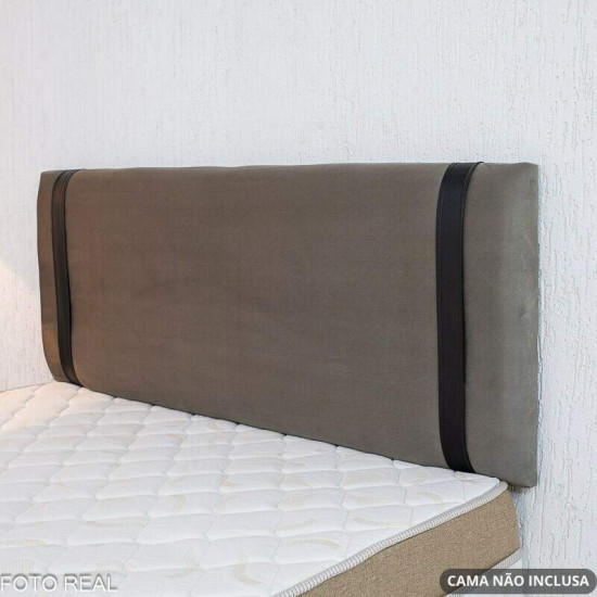 Painel Casal 1.40 Leticia Veludo Cinza