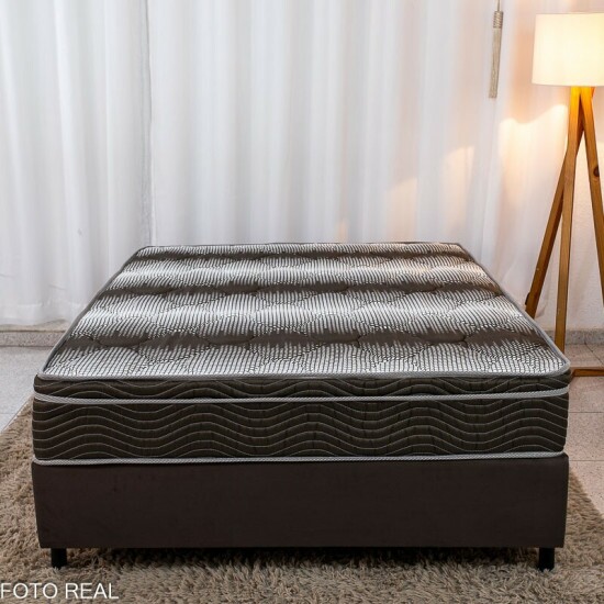 Colch�o Casal Ortop�dico Light Ortobom + Base Box Casal Sued Marrom Ortobel - 138x188x62