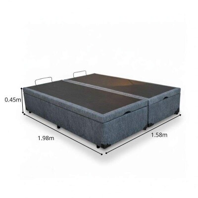 Base Box Ba� Queen Bipartido Prime Confort 158x198x45 Linh�o Petr�leo Blindado - Issacar