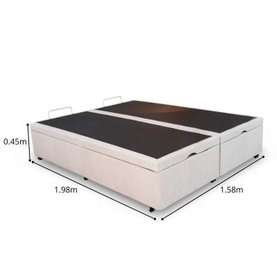 Base Box Baú Queen Bipartido Confort Linhão Palha Blindada 158x198x45 cm - Issacar