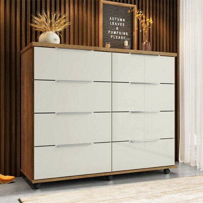 C�moda Athenas Larg. 1.21m com 8 Gavetas Cedro/Areia - Rud Rack
