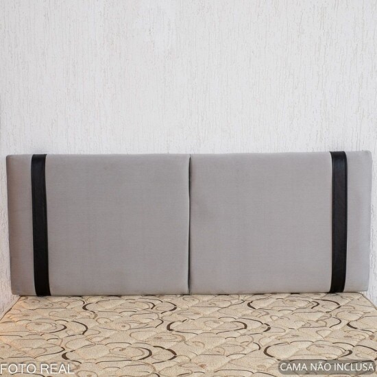 Painel Casal 1,40m Dubai Veludo Prata