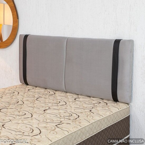 Painel Casal 1,40m Dubai Veludo Prata