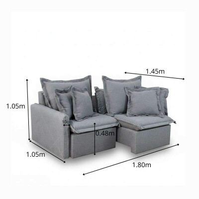 Sof� Retr�til Reclin�vel Lima 1.80m Linho Cinza A59 - Sem Caixa