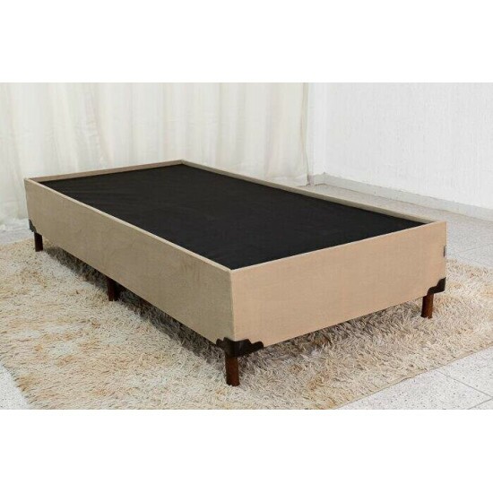 Base Box Solteiro Zeus 92x190x38 Sued Capuccino SE