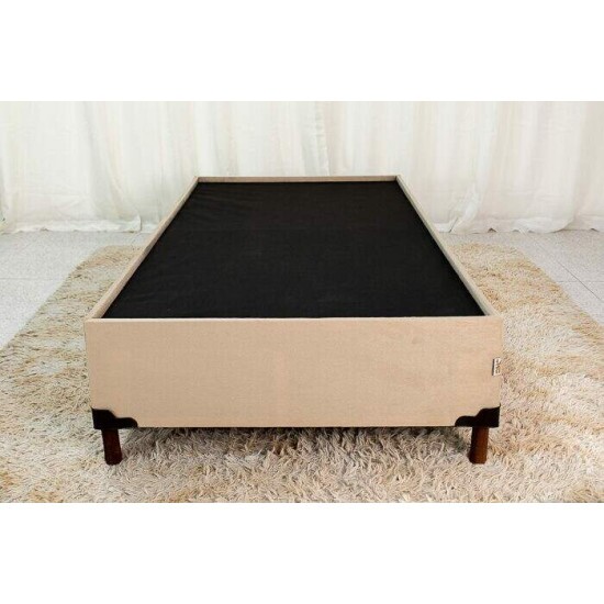 Base Box Solteiro Zeus 92x190x38 Sued Capuccino SE