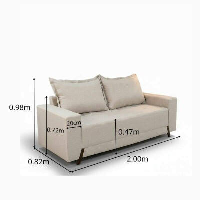 Sof� 3 lugares 8100 2.00m Linho Bege 24
