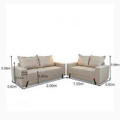 Sof� 3 e 2 lugares 8100 Linho Bege 24