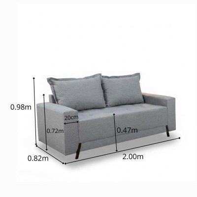Sof� 3 lugares 8100 2.00m Linho Cinza 27