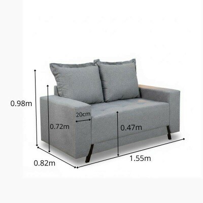 Sof� 2 lugares 8100 1.55m Linho Cinza 27