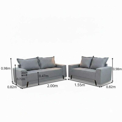 Sof� 3 e 2 lugares 8100 Linho Cinza 27