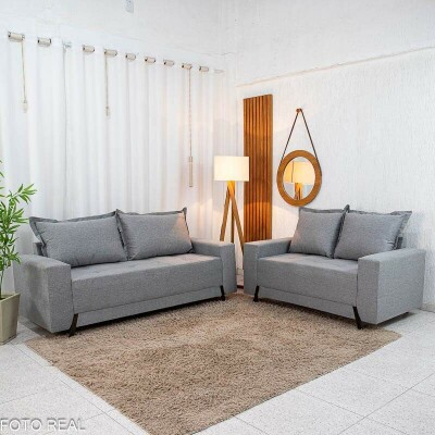 Sof� 3 e 2 lugares 8100 Linho Cinza 27