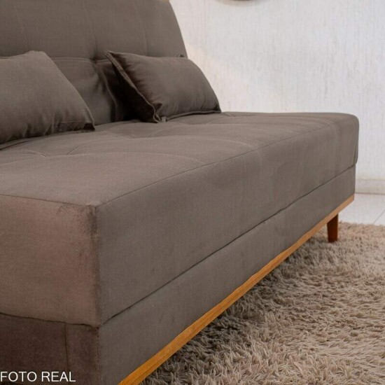 Sof� Cama Madrid Veludo Marrom 2263 Larg. 1.80m - Molas Bonnel