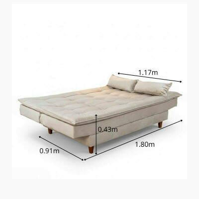 Sof� Cama Premium Veludo Bege 2269 Larg. 1.80m
