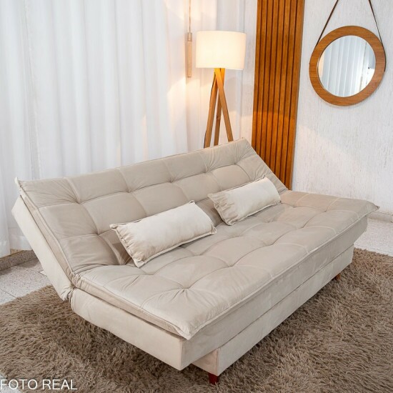 Sof� Cama Premium Veludo Bege 2269 Larg. 1.80m