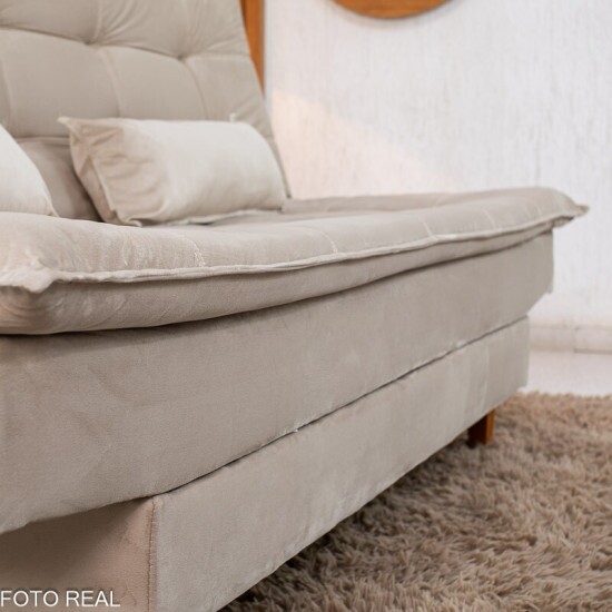 Sof� Cama Premium Veludo Bege 2269 Larg. 1.80m