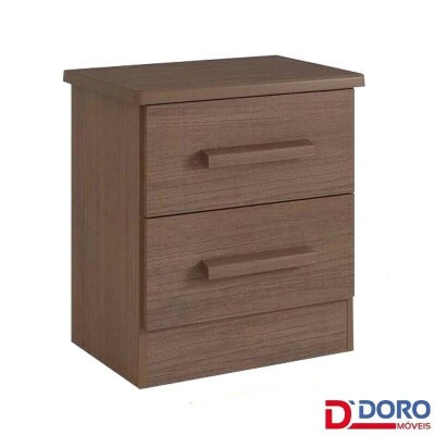 Mesa de Cabeceira New Athos Castanho 2 Gavetas Larg. 0.50m - D Doro
