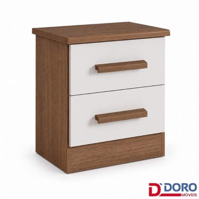 Mesa de Cabeceira New Athos Castanho/Off 2 Gavetas Larg. 0.50m - D Doro