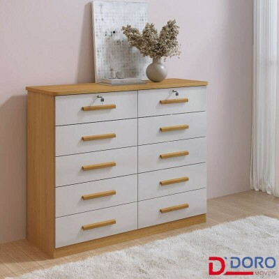 C�moda Ryad Com 10 Gavetas Cinamomo/Off D Doro