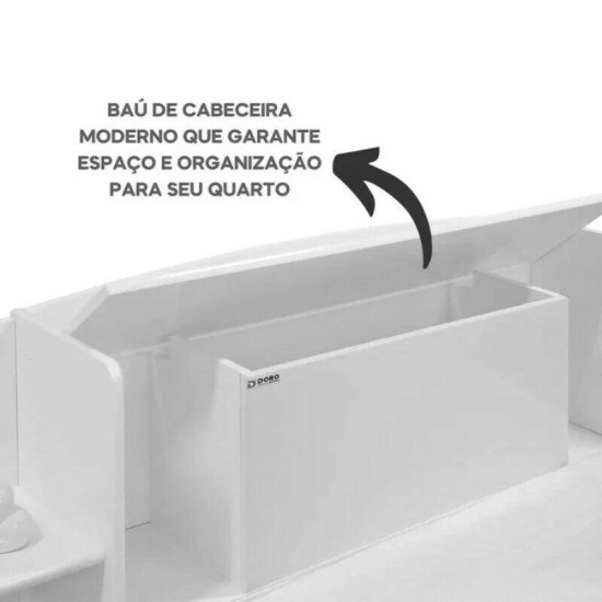 Cama Solteiro Mil�nio Castanho 1,30m Cabeceira com Ba� 100% MDF - D Doro