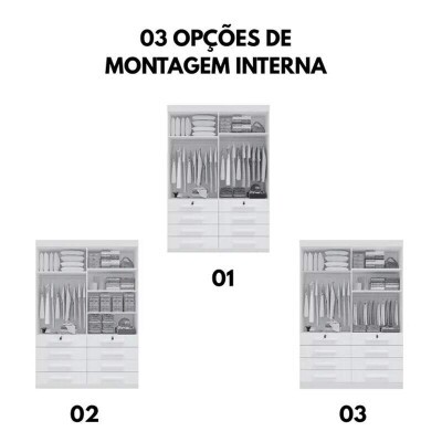 Roupeiro Solteiro M�naco Castanho 4 Portas 8 Gavetas Larg. 1.60m - D Doro