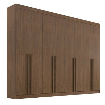 Roupeiro Casal Daymond Castanho 8 Portas 8 Gavetas 100% MDF Larg. 2.75m - D Doro
