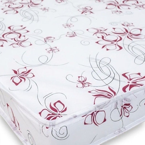 Colch�o Solteiro Soffie Lotus 88x188x12 Branco Det. Vermelho - Nosso Sonho
