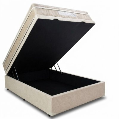 Colch�o Casal Molas Ensacadas Airtech Springpocket Ortobom + Base Box Ba� Casal Confort Linh�o Palha Blindado Issacar - 138x188x70