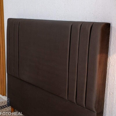 Cabeceira Casal Portinari Veludo Marrom Larg. 1.40m