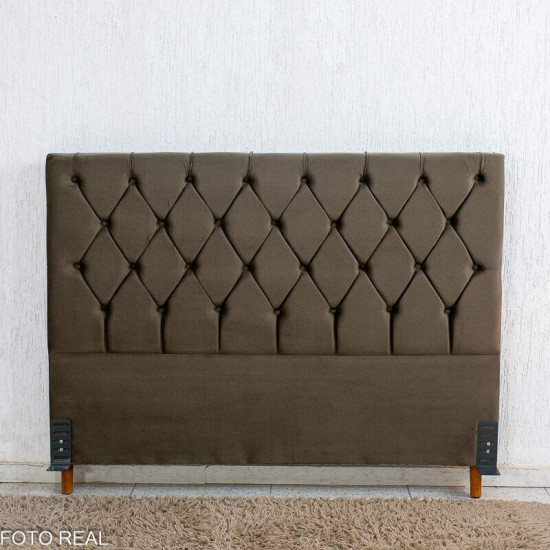 Cabeceira Queen 1,60m Vit�ria Veludo Marrom Larg. 1.60m