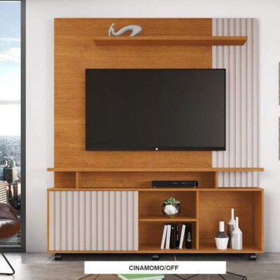 Home Serrano Larg. 1.50m Cinamomo/Off White C/detalhe Ripado - JCM