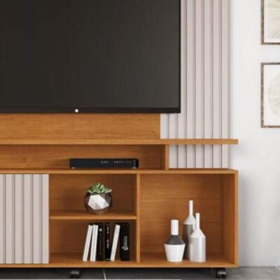 Home Serrano Larg. 1.50m Cinamomo/Off White C/detalhe Ripado - JCM