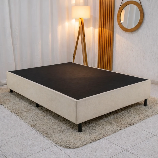 Roupeiro Bianca 6 Pts 2.30m 100% MDF Nature/Off Bianchi + Box Casal Sued Bege Nosso Sonho + Colch�o Casal Airtech Springpocket 138x188x62 Molas Ensacadas Ortobom