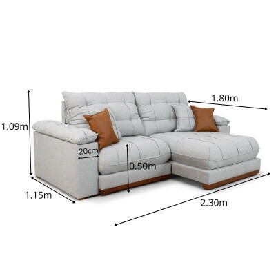 Sof� Retr�til Reclin�vel Verona 2.30m Linho Cinza Gelo 31 - Molas Ensacadas