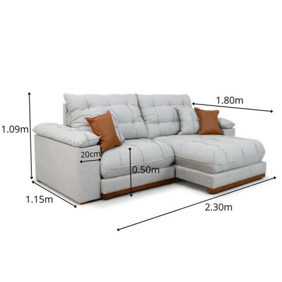 Sof� Retr�til Reclin�vel Verona 2.30m Linho Cinza Gelo 31 - Molas Ensacadas