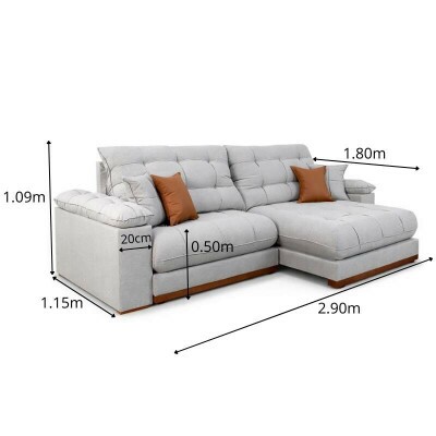 Sof� Retr�til Reclin�vel Verona 2.90m Linho Cinza Gelo 31 - Molas Ensacadas