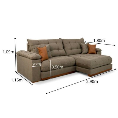 Sof� Retr�til Reclin�vel Verona 2.90m Linho Marrom - Molas Ensacadas